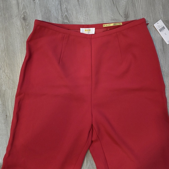 Anthropologie Maeve Red Late Night Frills Flare High-Rise Boho Pants Size 8 - Picture 5 of 7